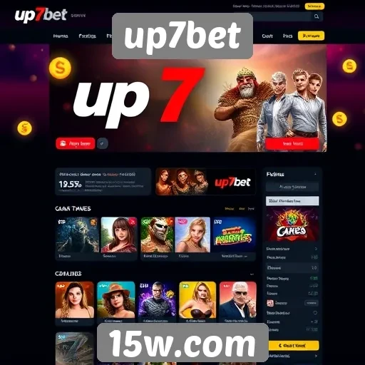 Interface do usuário do site up7bet em destaque